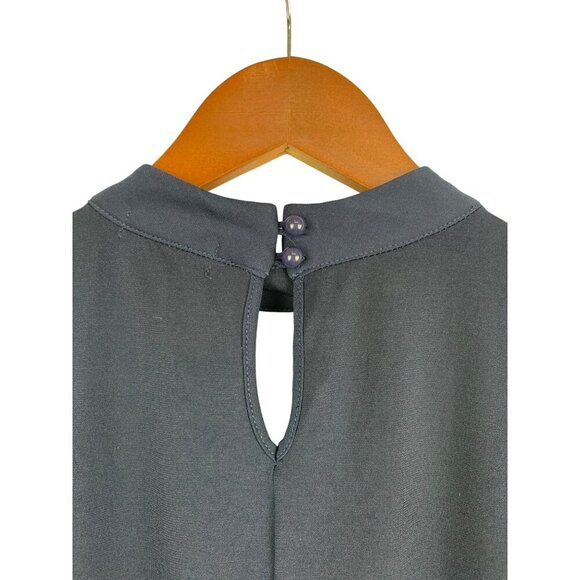 Cocomo Petite Womens Sleeveless Navy Top With Lace Detail & Back Button Closure - Picture 4 of 5